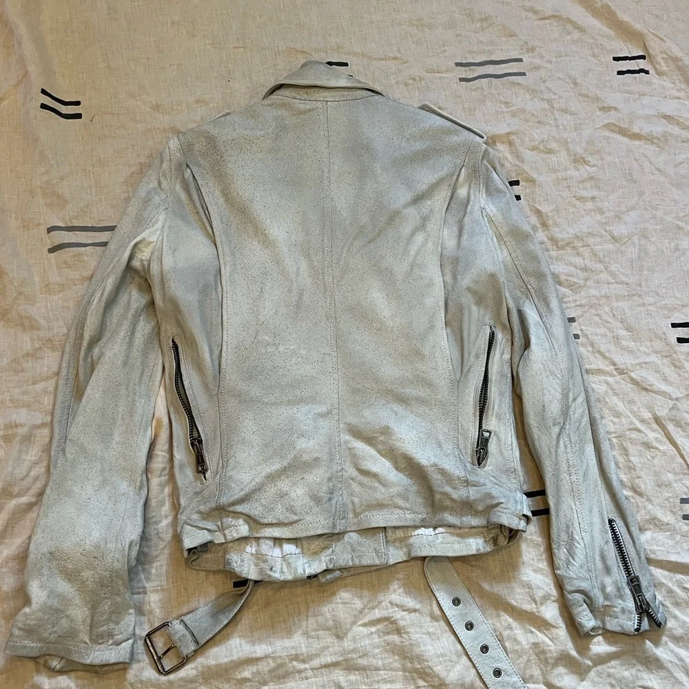 R13 White Leather Motorcycle Jacket - Picture 6 of 6